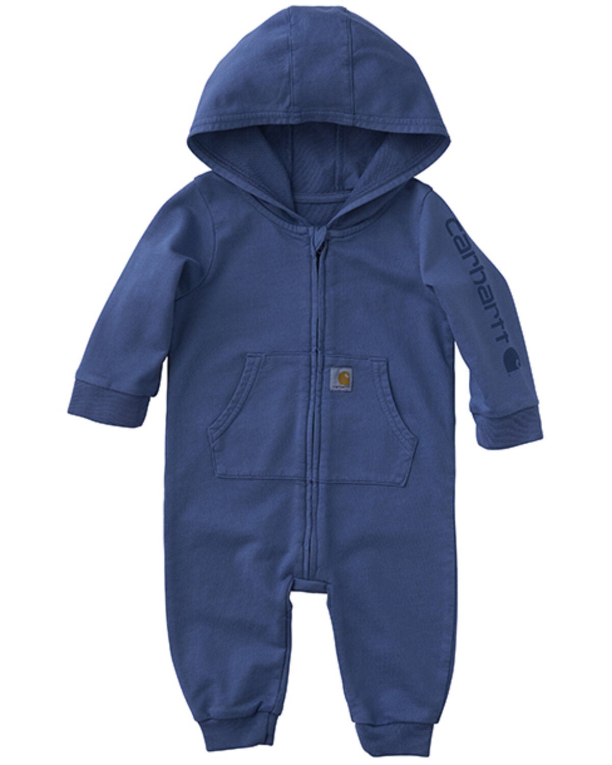 Image #1 - Carhartt Infant Boys' Zip Front Long Sleeve Onesie, Blue, hi-res