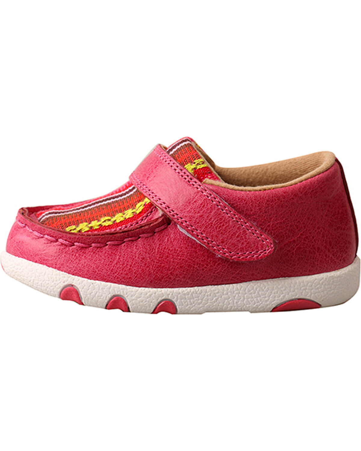 Image #3 - Twisted X Infant Girls' Pink Serape Canvas Driving Moc Shoes , , hi-res