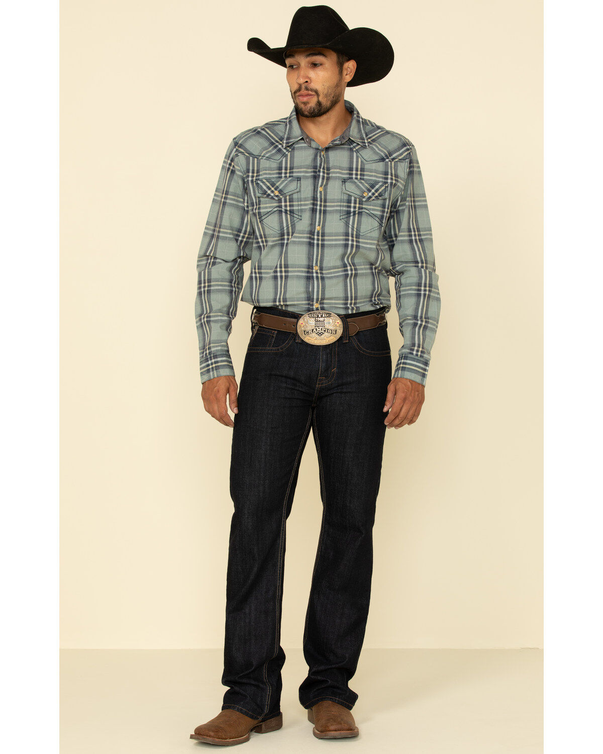 Image #5 - Cody James Men's Roadhouse Dark Rigid Relaxed Bootcut Jeans, , hi-res