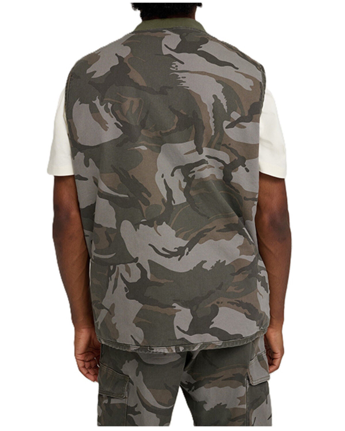 Image #4 - Wrangler X Stranger Things Men's Camo Print Zip-Up Canvas Vest, Camouflage, hi-res