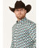 Image #2 - RANK 45® Men's Abstract Geo Print Long Sleeve Button-Down Shirt, Medium Blue, hi-res