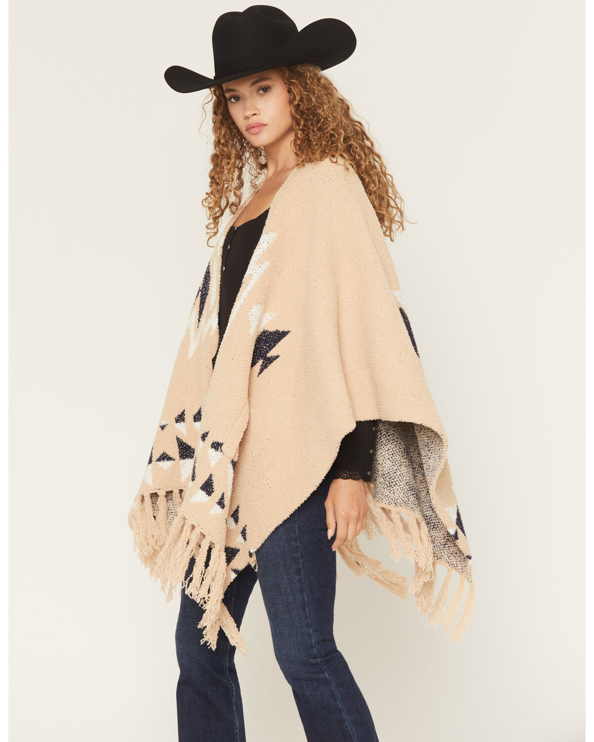 Image #2 - Idyllwind Women's Meadowlark Cozy Shawl Sweater, Khaki, hi-res