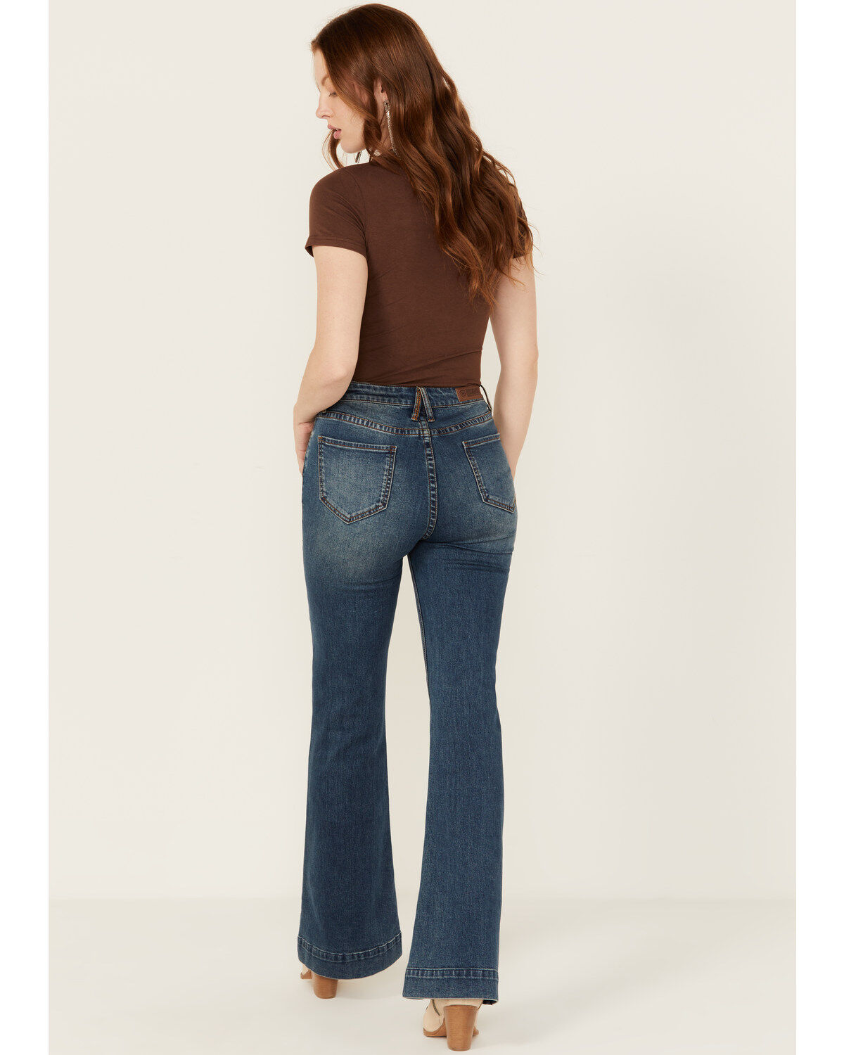 Image #4 - Rock & Roll Denim Women's Medium Wash High Rise Extra Stretch Trouser Jeans, Medium Wash, hi-res