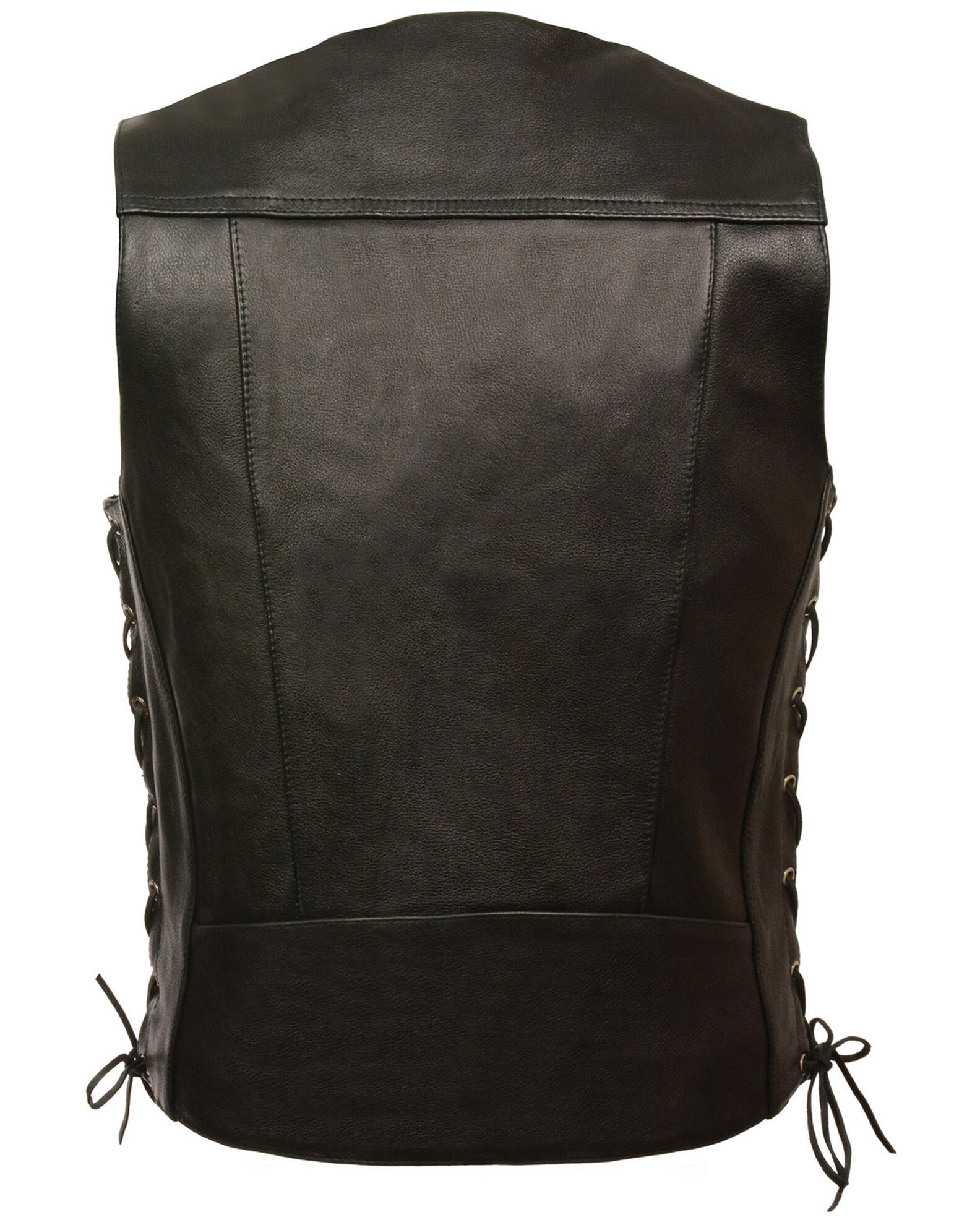 Image #2 - Milwaukee Leather Men's Buffalo Snap Side Lace Vest - XBig, Black, hi-res