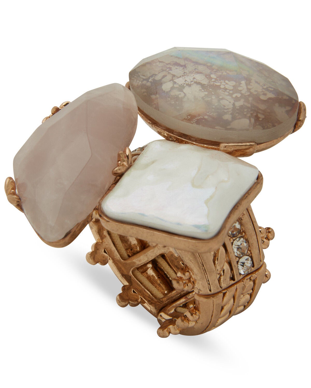 Image #1 - Lainey Wilson Women's Cluster Stone Ring, Gold, hi-res