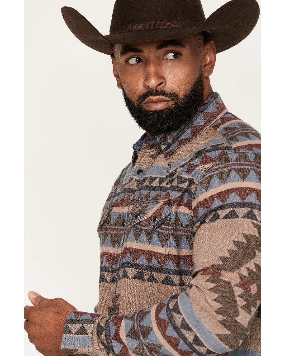 Image #2 - Moonshine Spirit&reg;&nbsp;Men's Harry Dune Southwestern Print Long Sleeve Snap Flannel Shirt, Brown, hi-res