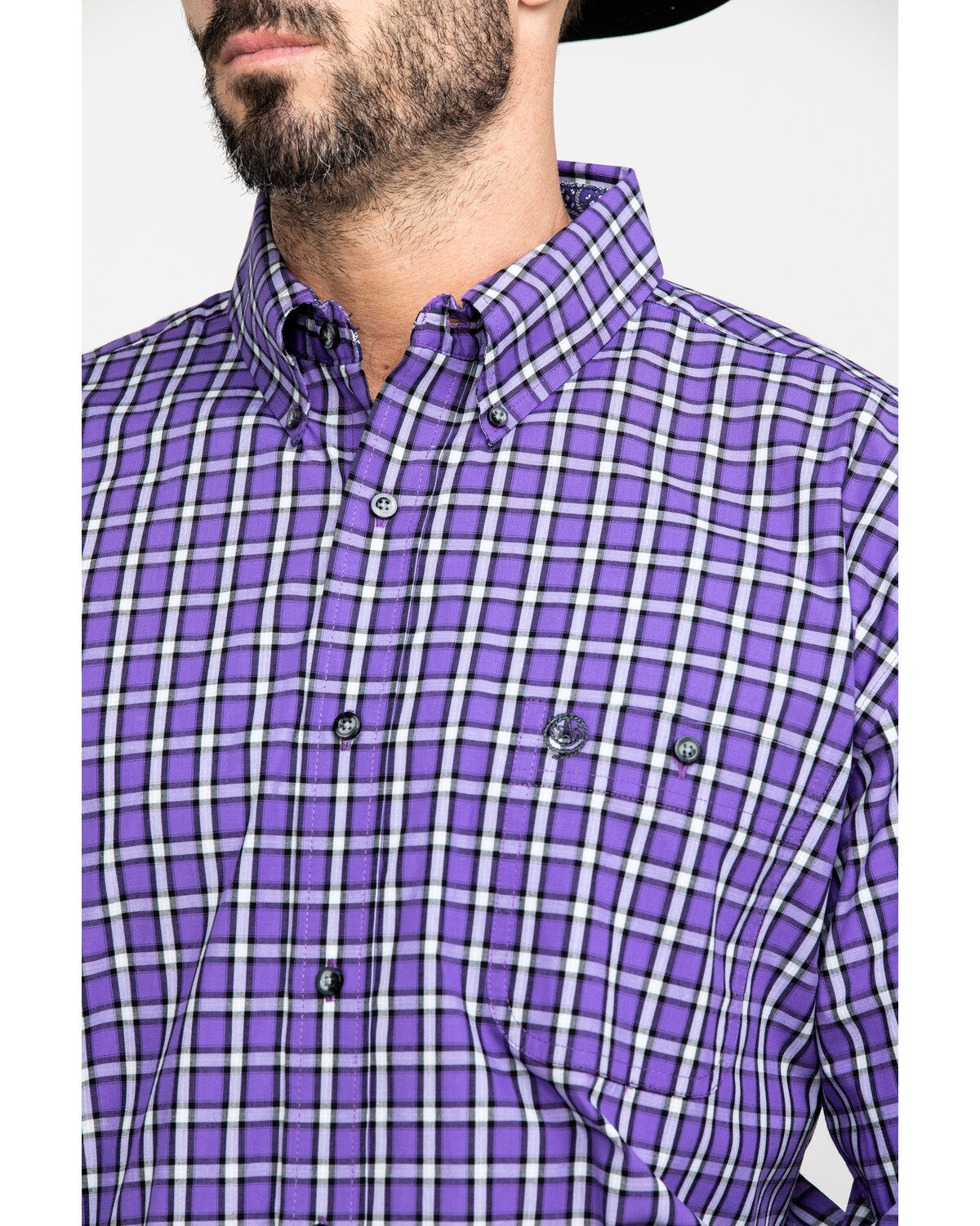 Image #4 - George Strait By Wrangler Men's Multi Plaid Long Sleeve Western Shirt , , hi-res