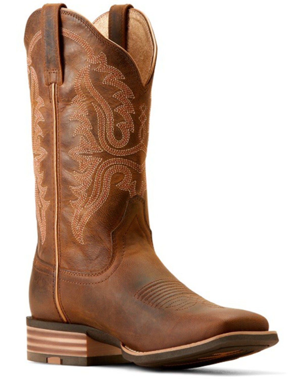Ariat Women's Olena Performance Western Boots - Broad Square Toe, Brown, hi-res