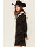 Image #2 - Panhandle Women's Floral Print Embroidered Long Sleeve Snap Western Mini Dress, Black, hi-res