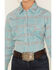 Rough Stock by Panhandle Women's Long Sleeve Pearl Snap Western Shirt, Turquoise, hi-res
