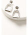 Image #3 - Lainey Wilson Women's Stirrup Drop Earrings, Silver, hi-res