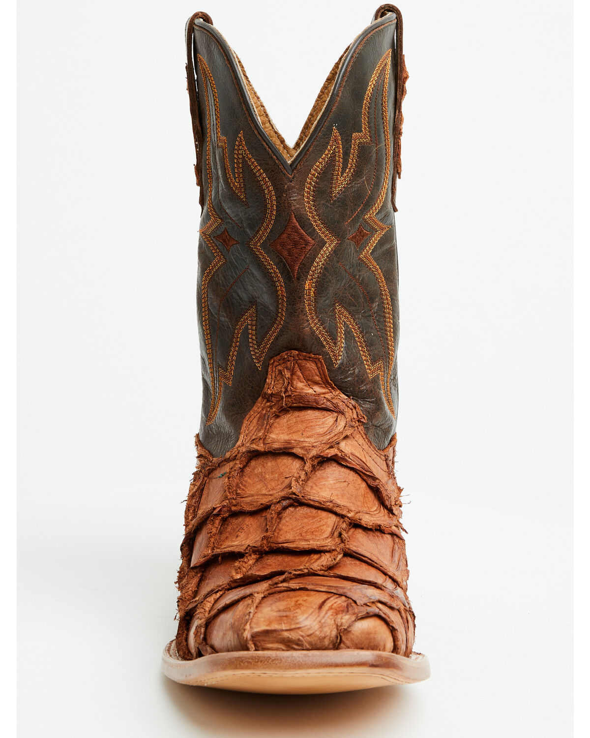 Image #4 - Cody James Men's Exotic Pirarucu Western Boots - Broad Square Toe, Brandy Brown, hi-res