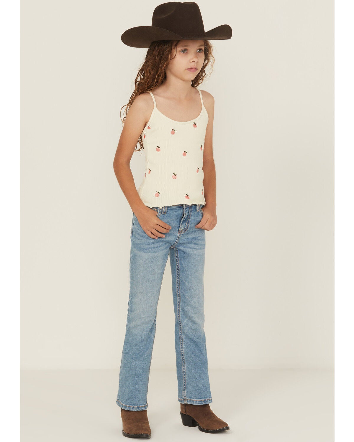 Shyanne Little Girls' Light Wash Shayla Bootcut Stretch Denim Riding Jeans, Light Wash, hi-res