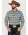 Image #1 - Cody James Men's Great Plains Southwestern Print Long Sleeve Snap Western Shirt, Turquoise, hi-res