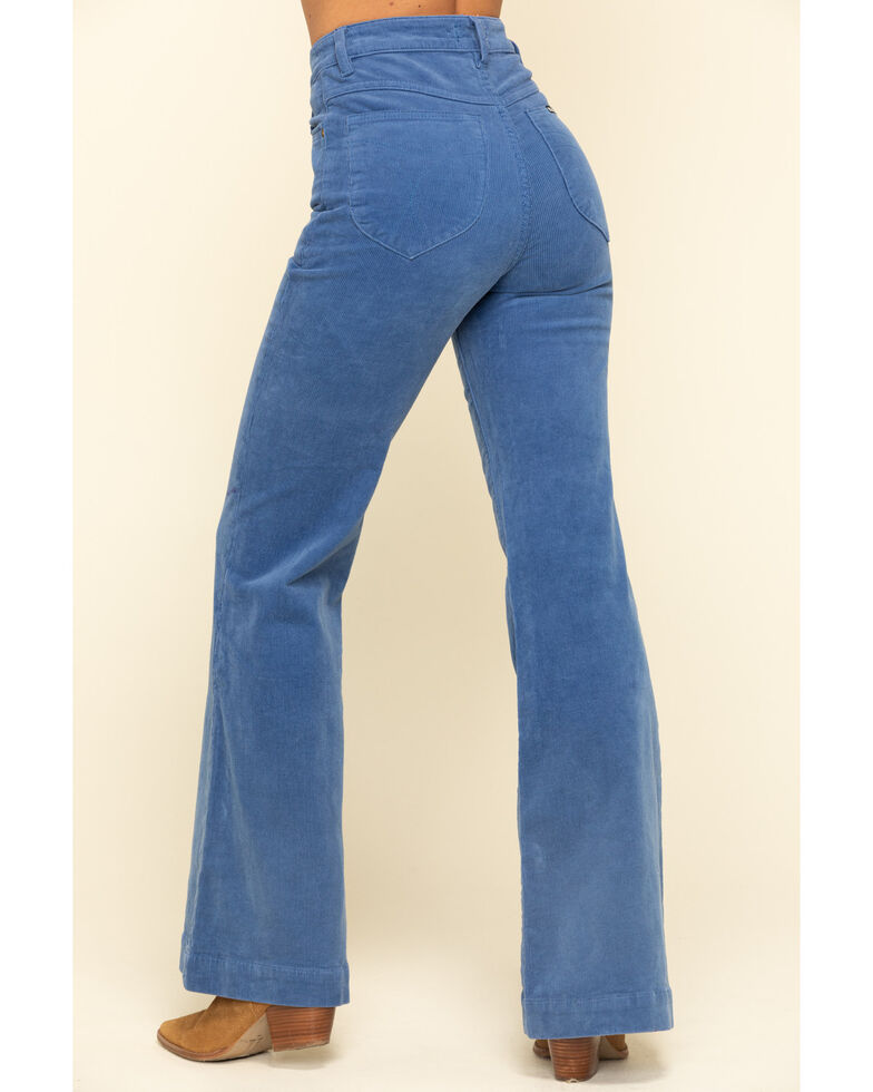 Rolla's Women's French Blue Corduroy Flare Jeans | Boot Barn
