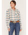 Image #1 - Shyanne Women's Riverfront Plaid Print Long Sleeve Button-Down Flannel Shirt, Bark, hi-res