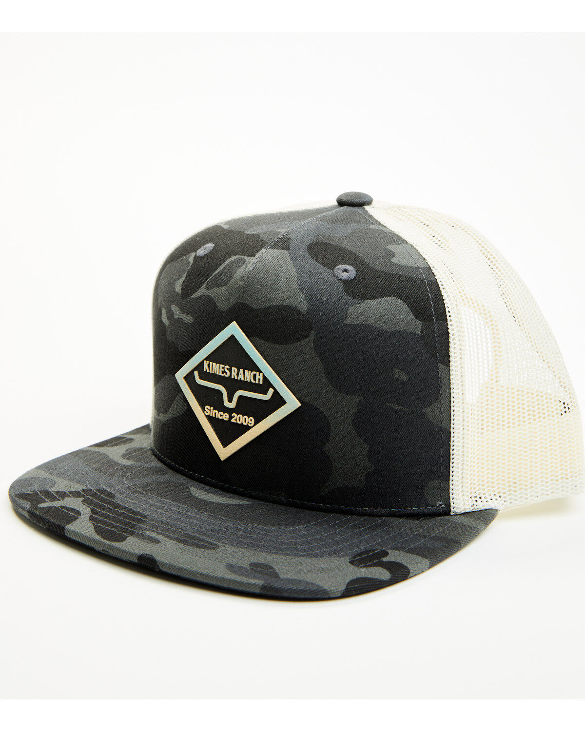 Image #1 - Kimes Ranch Men's Diamond Dogs Camo Mesh Back Ball Cap, Camouflage, hi-res