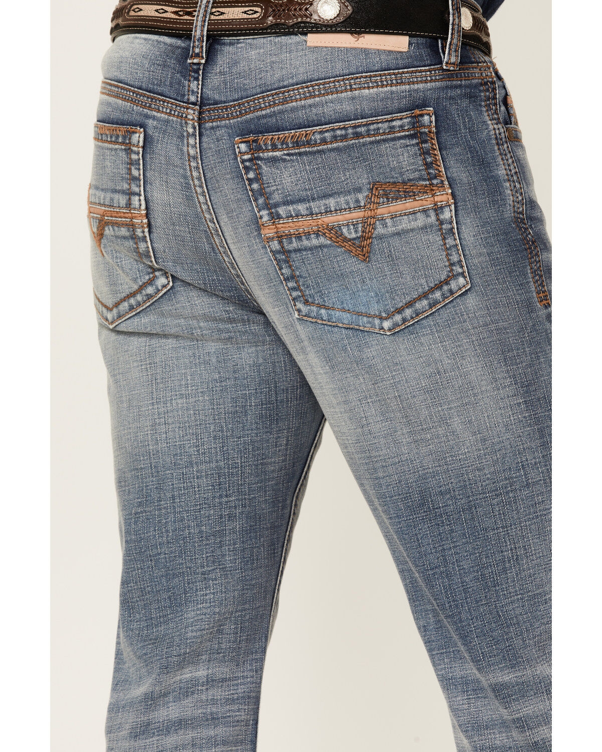 Image #4 - Cody James Core Men's Bear Down Light Wash Stretch Slim Bootcut Jeans, , hi-res