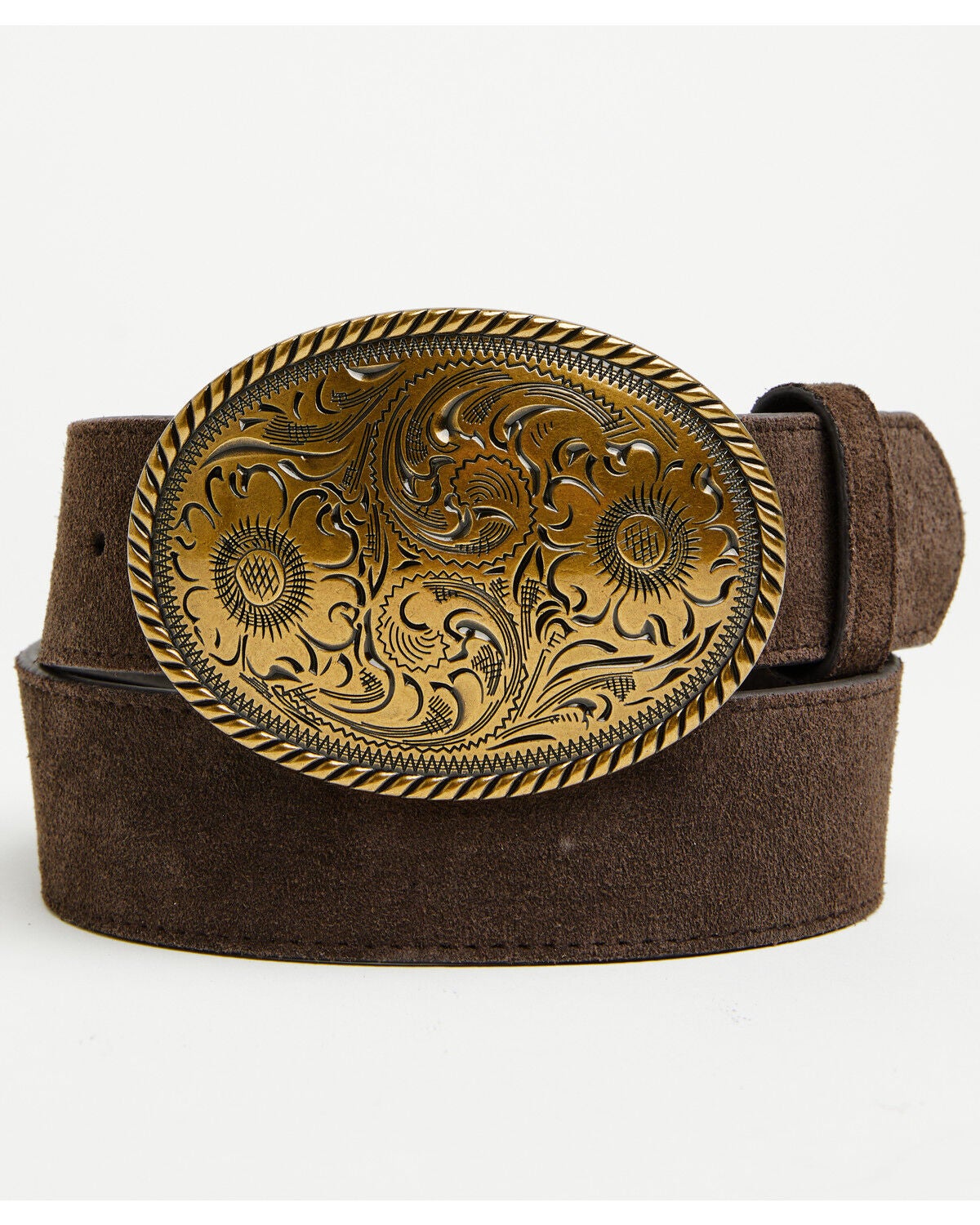 Image #1 - Shyanne Women's Blythe Suede Buckle Belt, Chocolate, hi-res
