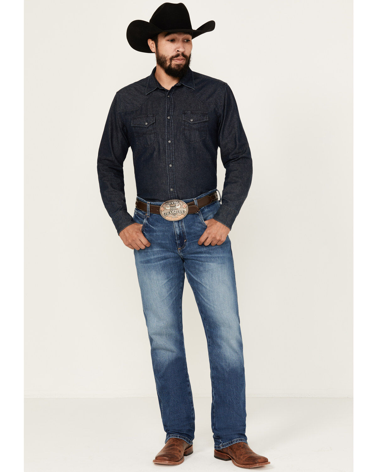 Image #1 - Wrangler Retro Men's Blaze Medium Wash Slim Bootcut Stretch Denim Jeans, Medium Wash, hi-res