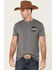 Howitzer Men's Heather Charcoal Freedom Union Graphic Short Sleeve T-Shirt , Charcoal, hi-res