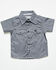 Image #1 - Cowboy Hardware Toddler Boys' Geo Print Short Sleeve Snap Stretch Western Shirt, Grey, hi-res