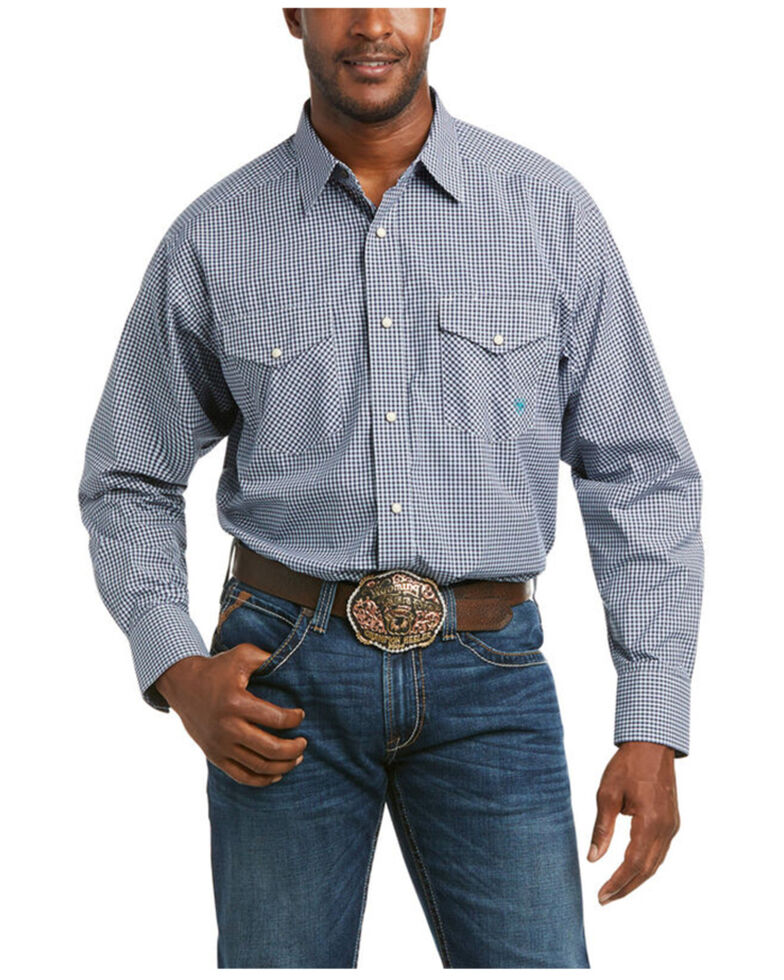 Ariat Men's Porter Small Plaid Long Sleeve Button-Down Western Shirt ...