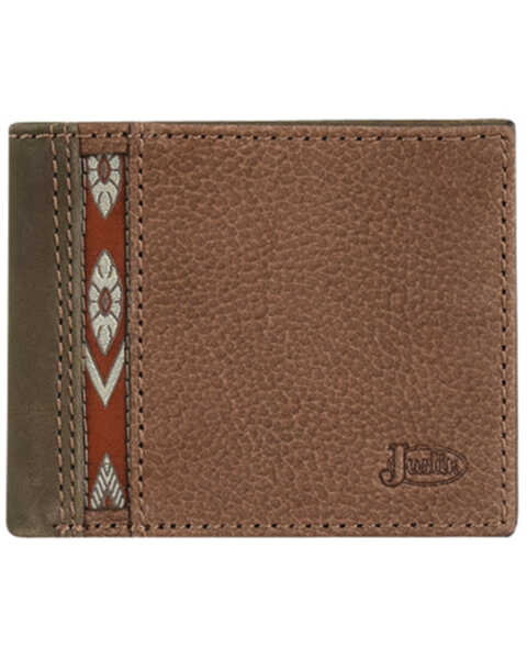 Justin Men's Card Case Wallet, Brown, hi-res