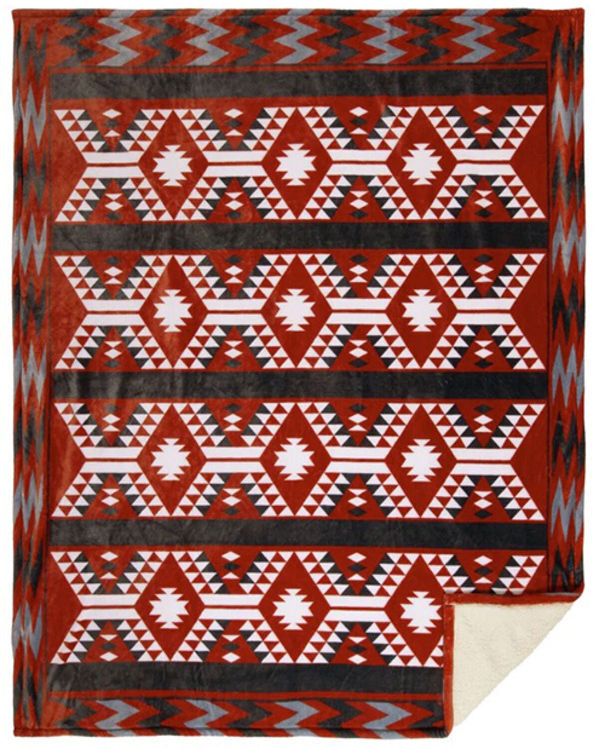 Image #2 - Carstens Home Utah Plush Sherpa Throw Blanket, Multi, hi-res