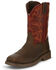 Image #2 - Justin Men's Oxblood Waterproof Western Work Boots - Steel Toe, , hi-res