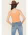 Image #4 - Rock & Roll Denim Women's Embroidered Corset Tank, Orange, hi-res