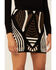 Image #2 - Shyanne Women's Black & White Southwestern Gold Metallic Mini Skirt, , hi-res