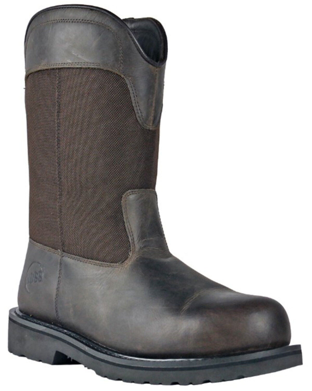 Hoss Men's Buck Wellington Work Boots - Steel Toe, Brown, hi-res