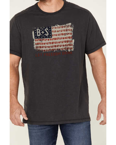 Image #3 - Brothers and Sons Men's Let Freedom Drink Slub Graphic T-Shirt , Brown, hi-res