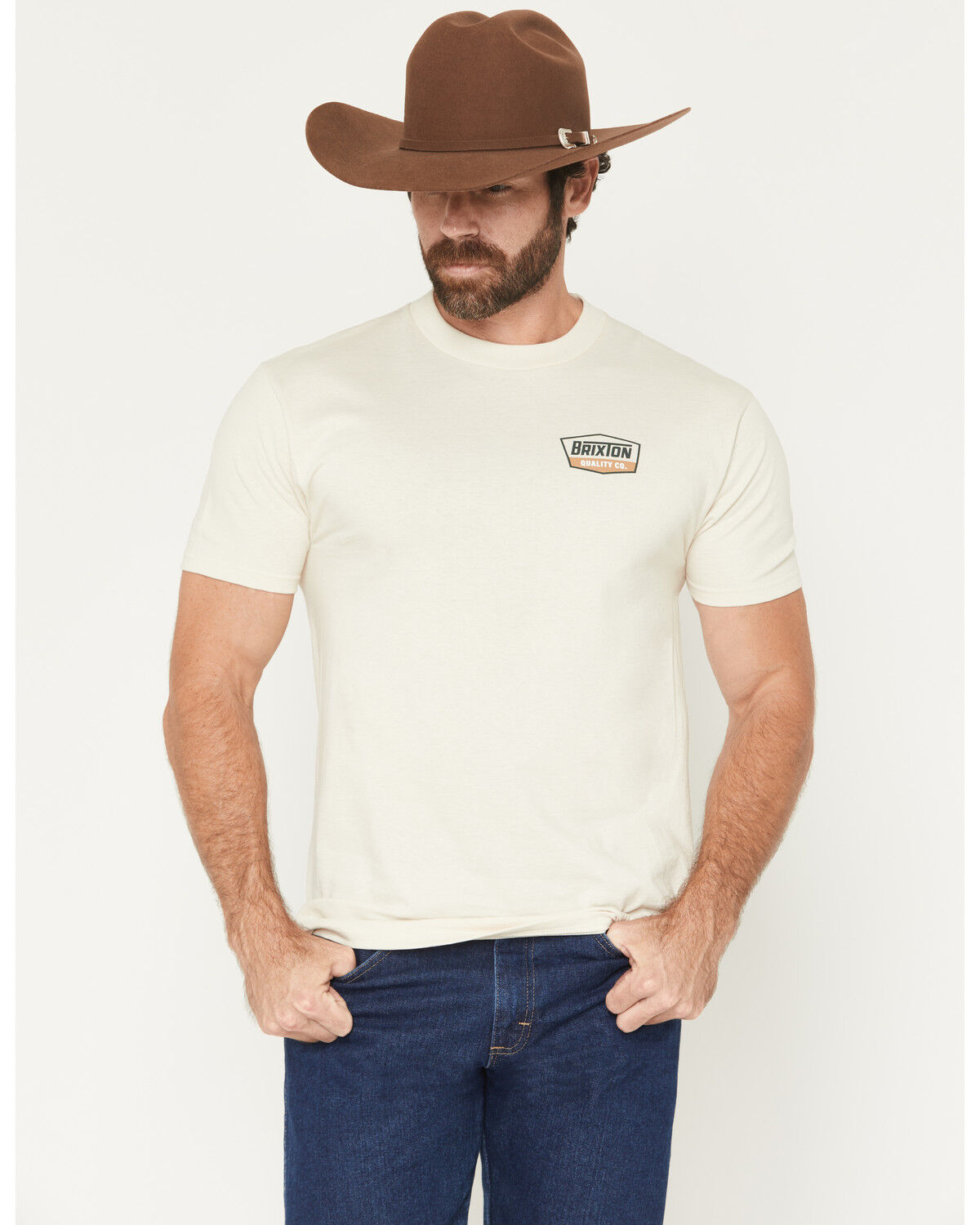 Image #2 - Brixton Men's Regal Logo Short Sleeve Graphic T-Shirt, Sand, hi-res