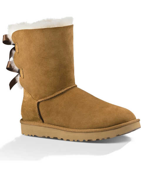 UGG Women's Bailey Bow II Boots - Round Toe , Brown, hi-res