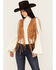 Image #1 - Vocal Women's Braided Lace Fringe Vest, Camel, hi-res