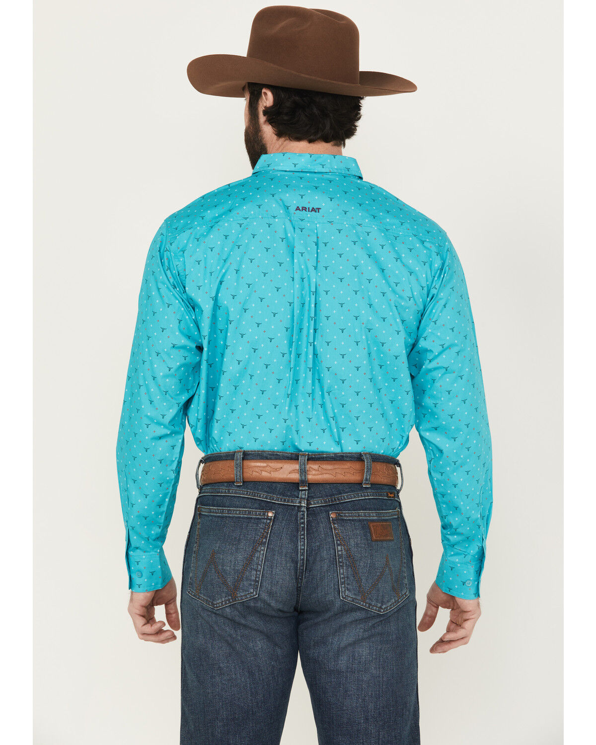 Ariat Men's Willke Steerhead Print Long Sleeve Button-Down Western Shirt