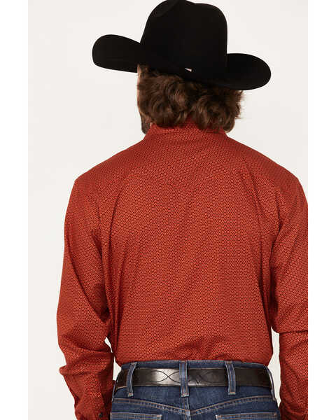 Cinch Men's Modern Fit Small Geo Print Snap Western Shirt , Red, hi-res