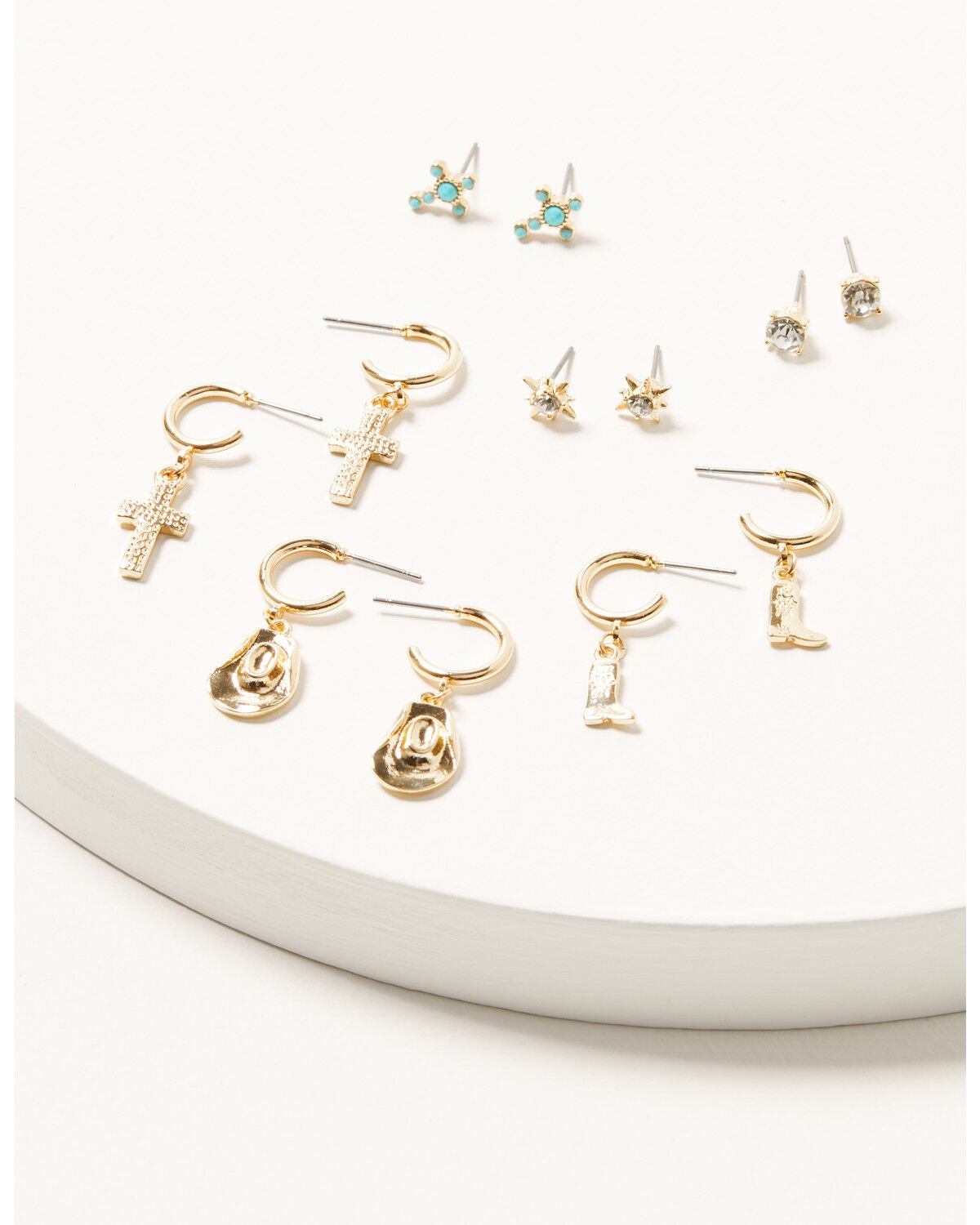 Shyanne Women's Earring Set - 6 Piece, Gold, hi-res