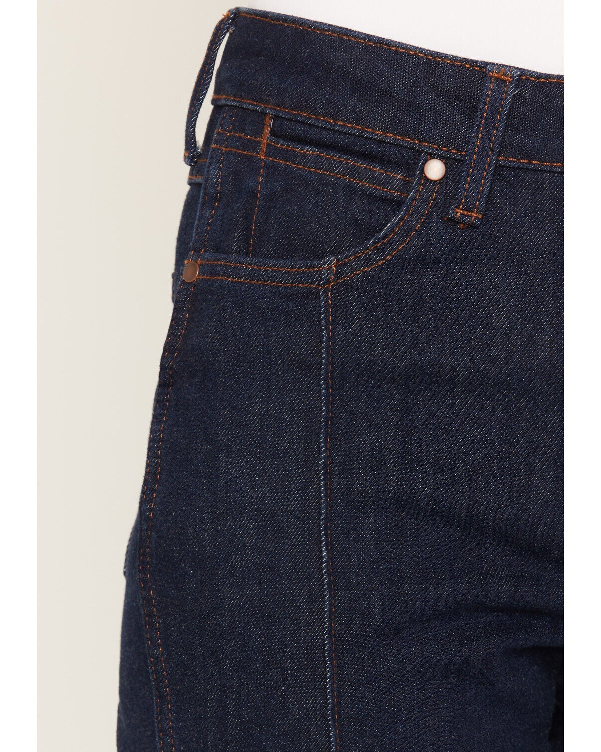 Image #2 - Wrangler Retro Women's Dark Wash Bailey High Rise Pintuck Trouser Stretch Denim Jeans, Dark Wash, hi-res