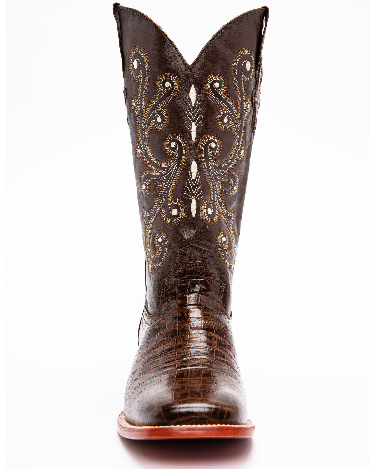 Image #4 - Ferrini Men's Alligator Belly Print Western Boots, , hi-res