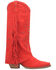 Image #2 - Dingo Women's Spirit Trail Fringe Tall Western Boots - Snip Toe, Red, hi-res