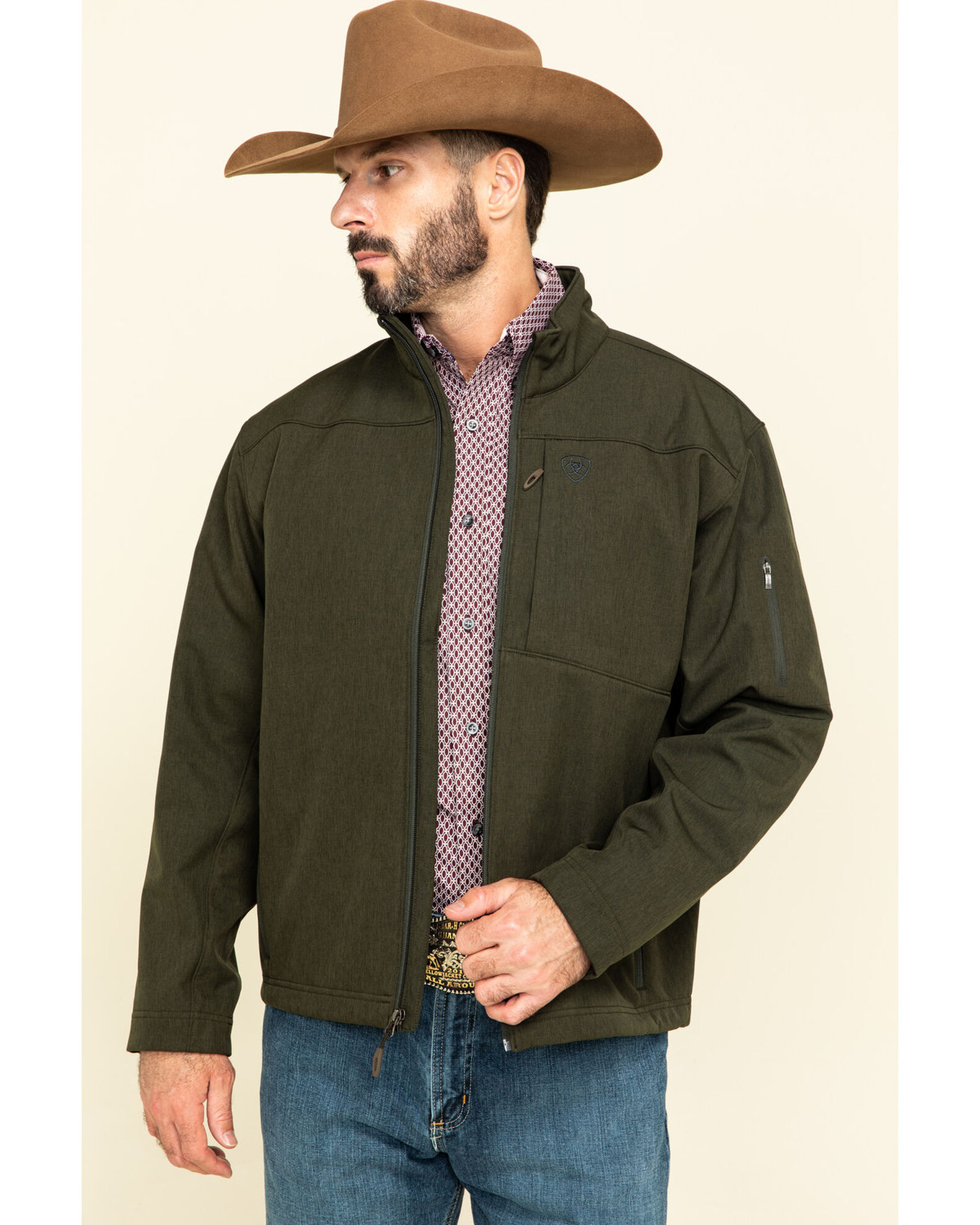 Ariat Men s Olive Heather Vernon 2.0 Softshell Jacket Boot Barn
