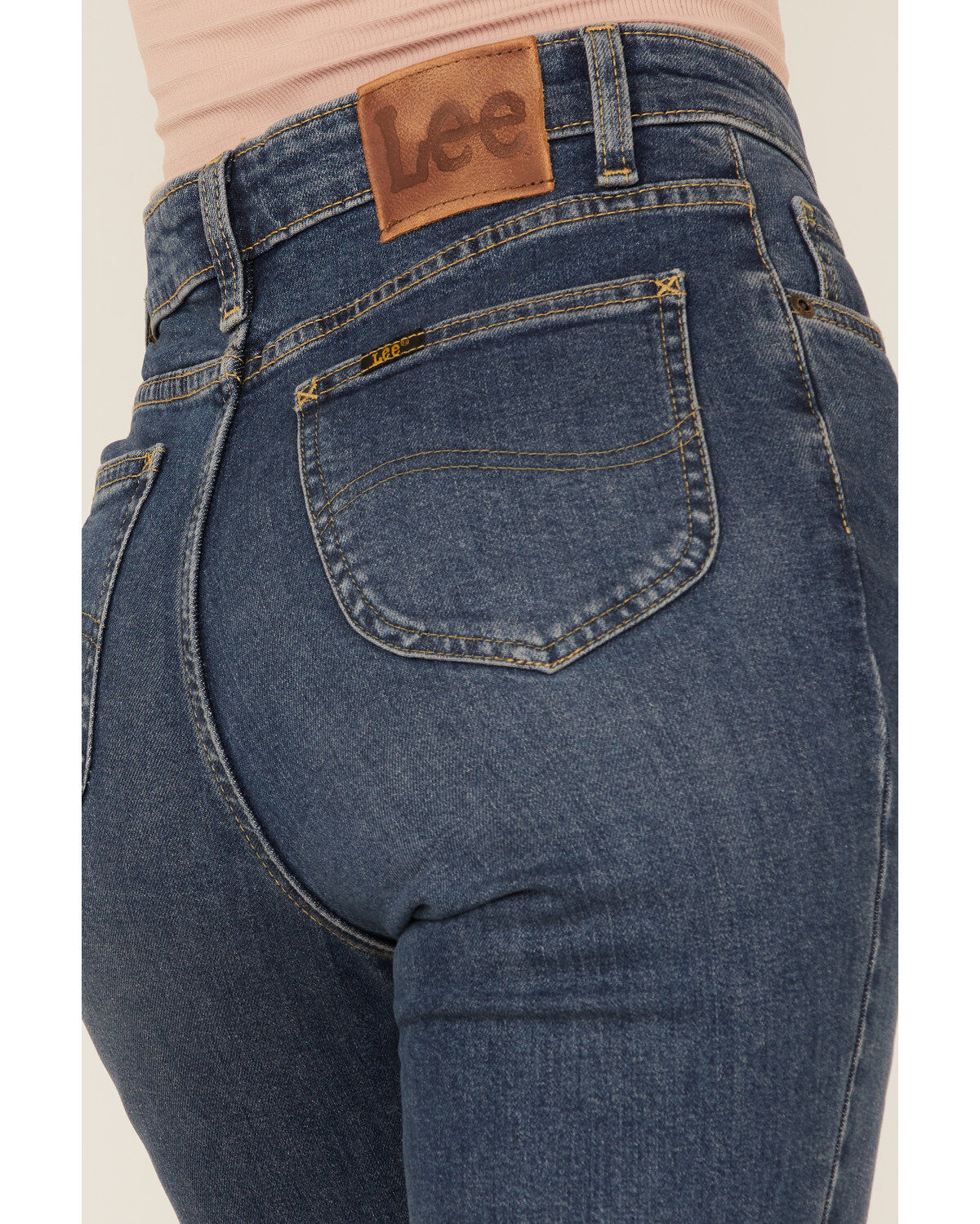 Image #4 - Lee Women's Fast Lane Vintage Modern High Rise Flare Jeans, Blue, hi-res