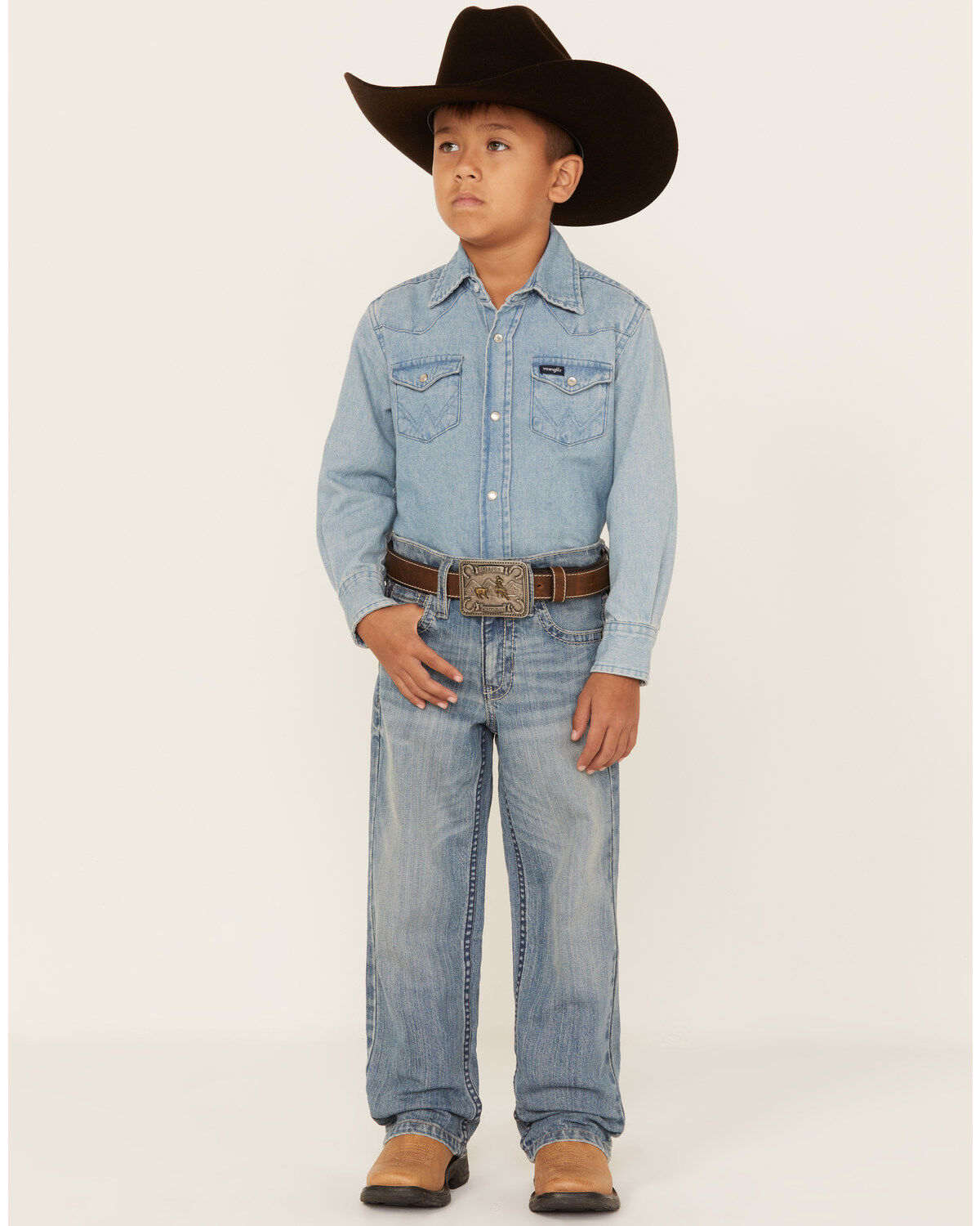 Image #1 - Cody James Boys' Hamshackle Wash Relaxed Boot Denim Jeans, Light Wash, hi-res