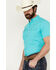 Image #2 - Ariat Men's VenTek Outbound Solid Short Sleeve Button-Down Performance Western Shirt, Turquoise, hi-res