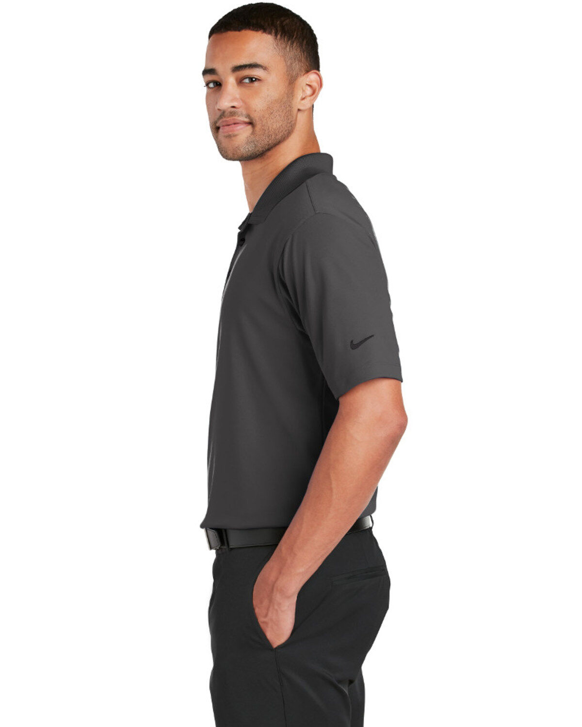 grey work polo shirt