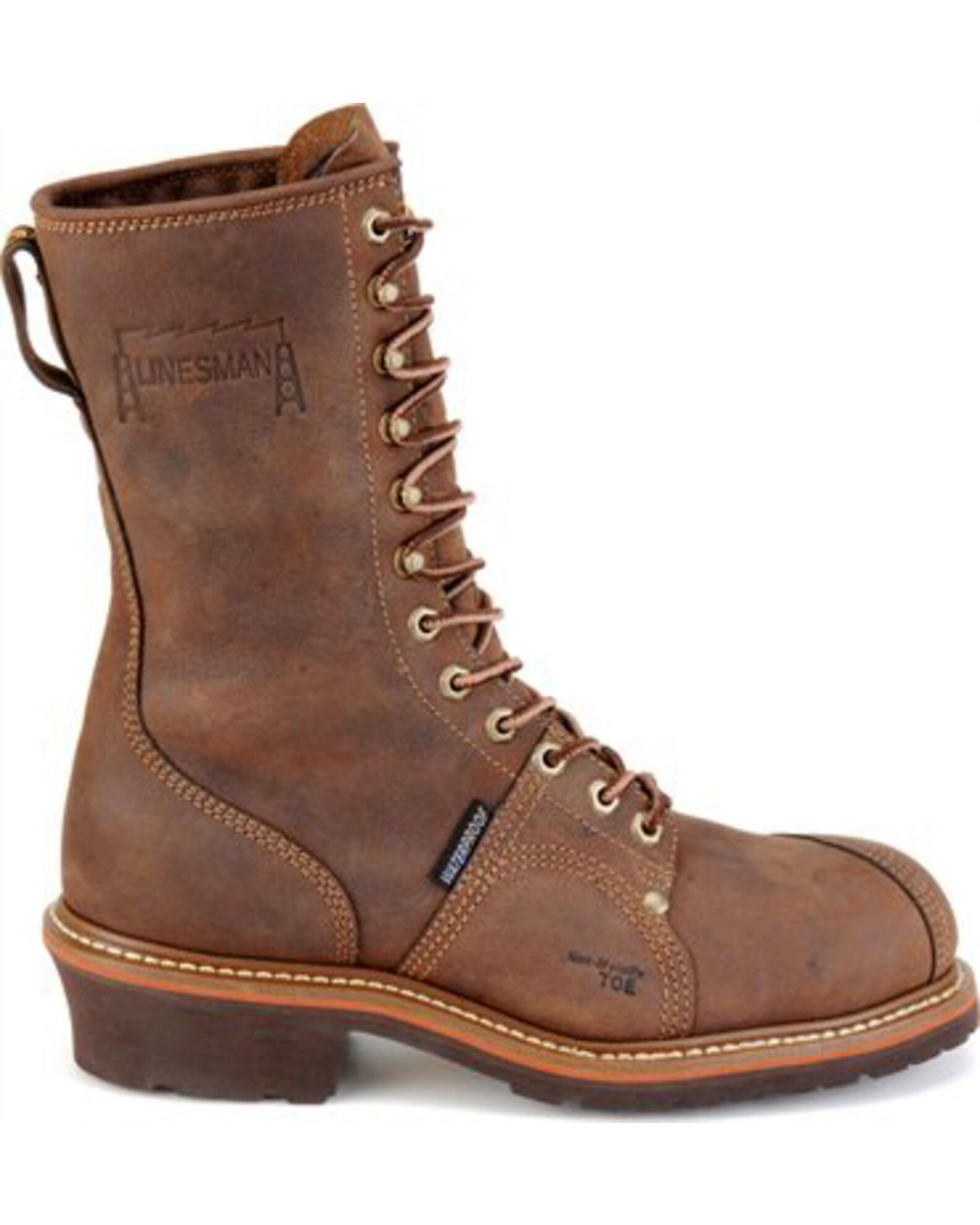 Carolina Men s 10 Waterproof Linesman Boots Round Toe Boot Barn