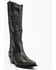 Image #1 - Italian Cowboy Women's Bolt Overlay Tall Western Boots - Snip Toe, Dark Grey, hi-res